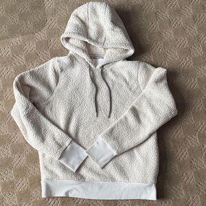 Women’s Athleta MED Cozy Sherpa Hoodie Cream/Ivory